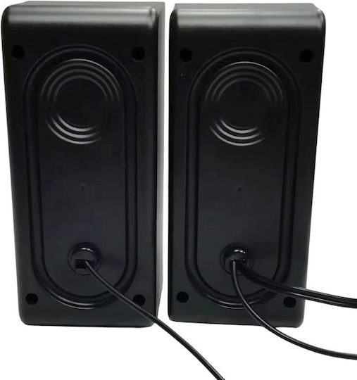 FT-2068B Компютърни говорители 2.0 с RGB осветление и мощност 10 W черни