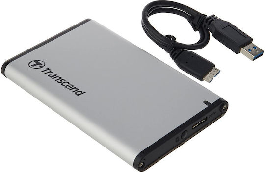 Transcend StoreJet 25S3 Твърд диск кутия 2.5" SATA III с връзка USB 3.0 в Сребрист цвят