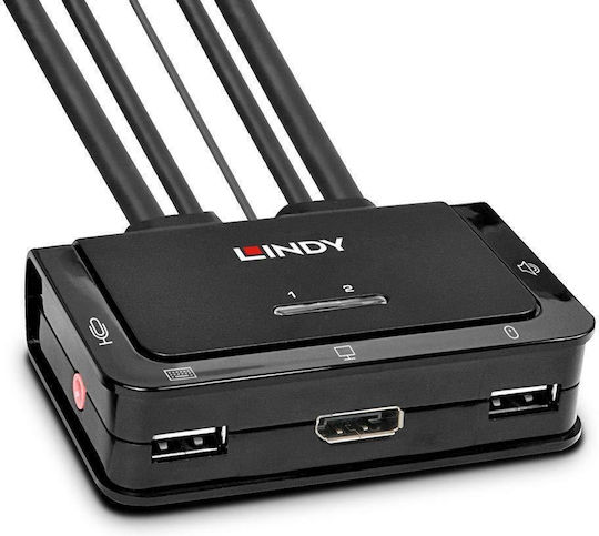 Lindy 42346 KVM & Data Switch με Audio / DisplayPort / USB / USB-C