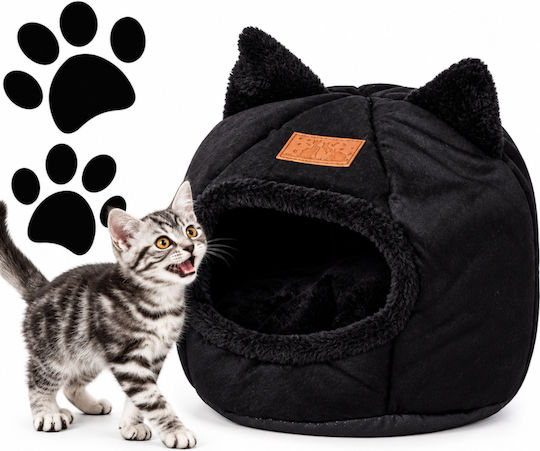 Zola Pat pentru Animale de Companie cu Pernă Detașabilă și Bază Antiderapantă, Material Plușat, Negru, 32 x 40 cm