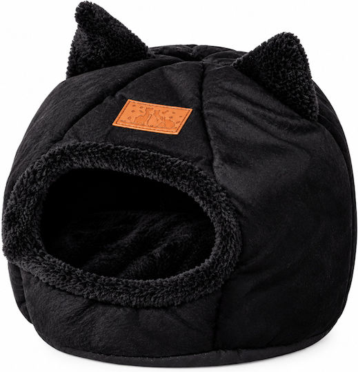 Zola Pat pentru Animale de Companie cu Pernă Detașabilă și Bază Antiderapantă, Material Plușat, Negru, 32 x 40 cm