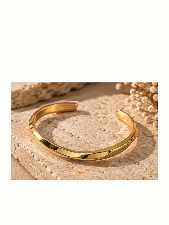 Kingleap Women's Gold-Plated Steel Cuff Bracelet