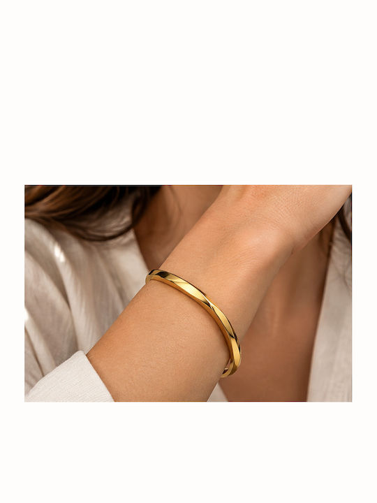 Kingleap Women's Gold-Plated Steel Cuff Bracelet