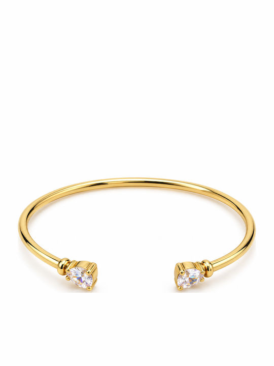 Kingleap Women's Gold-Plated Steel Cuff Bracelet