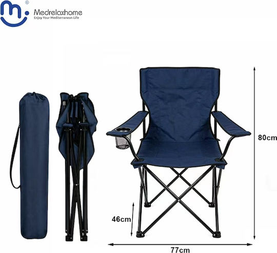 Medrelaxhome Folding Camping Chair Deluxe Dark Blue
