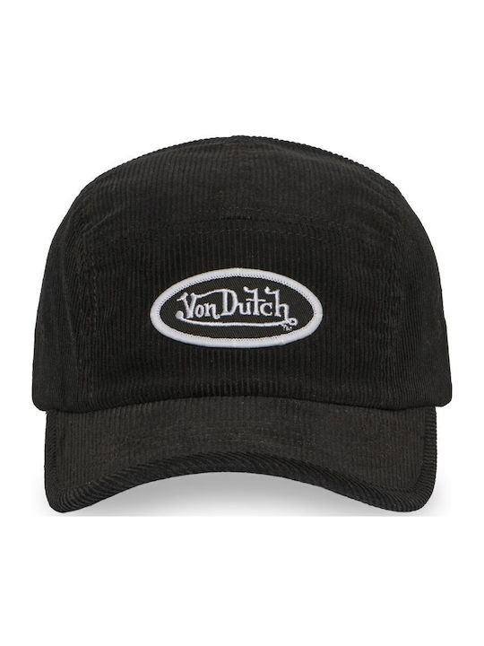 Шапка Von Dutch – Черен Черен Кадифен Рипс
