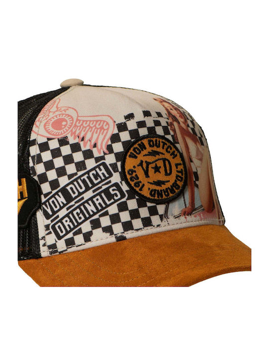 Шапка Von Dutch тип Trucker – серия Pin-up No 3 Checker Garage Edition, многоцветна