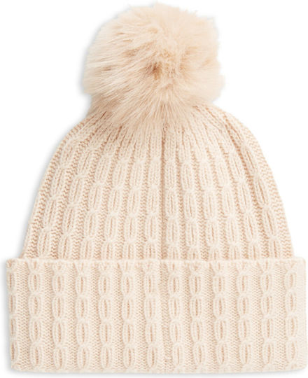 Unisex Strickmütze in Beige