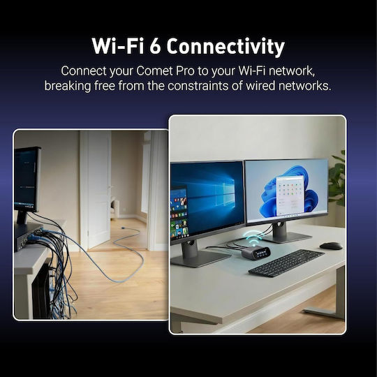 Remote Kvm Over Ip Device Gl.inet Comet Pro Gl-rm10 Wi-fi 6 4k@30fps Passthrough Two-way Audio 2.22-inch Touchscreen 32gb Emmc Tailscale Bios Access Self-hosted Black