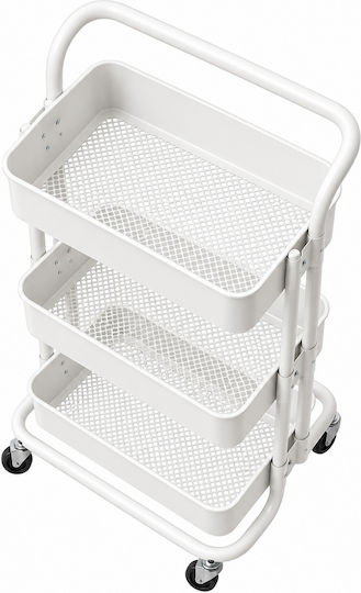 Vesta Home Metall-Küchenwagen mit 3 Ebenen Weiß 41.5x36x82.5cm