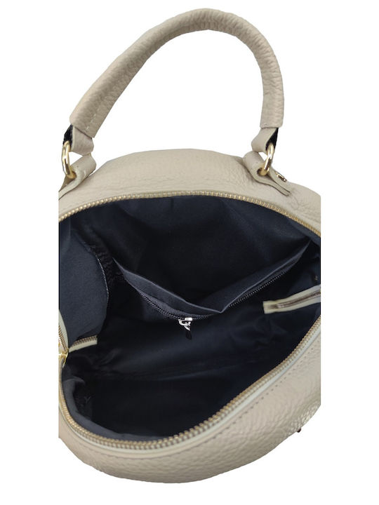 Beige Leather Women's Backpack