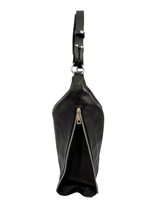Black Leather Women's Hobo Bag