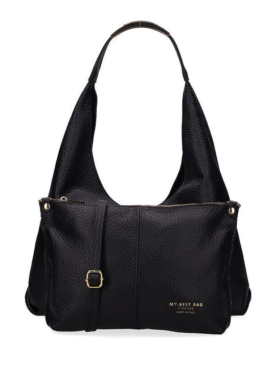 Women's Black Leather Shoulder Bag