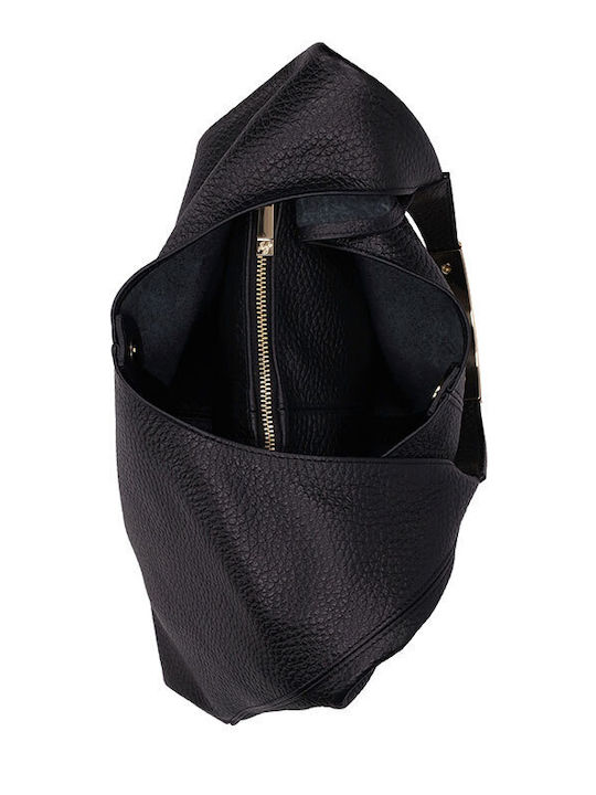 Women's Black Leather Shoulder Bag