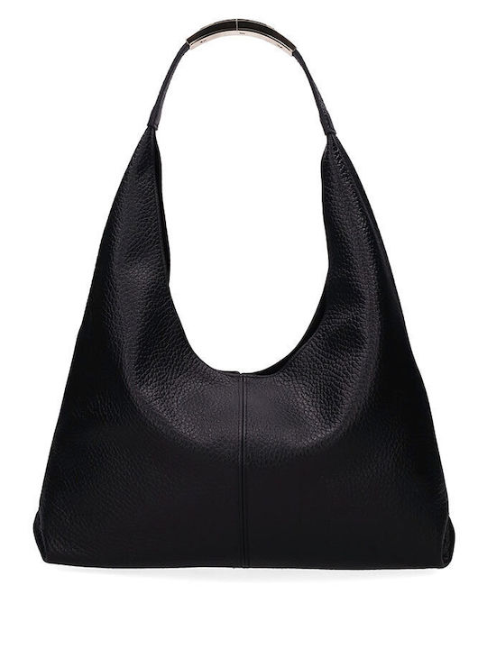 Women's Black Leather Shoulder Bag