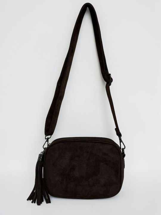 Aurora Women's Crossbody Bag Dark Brown Suede