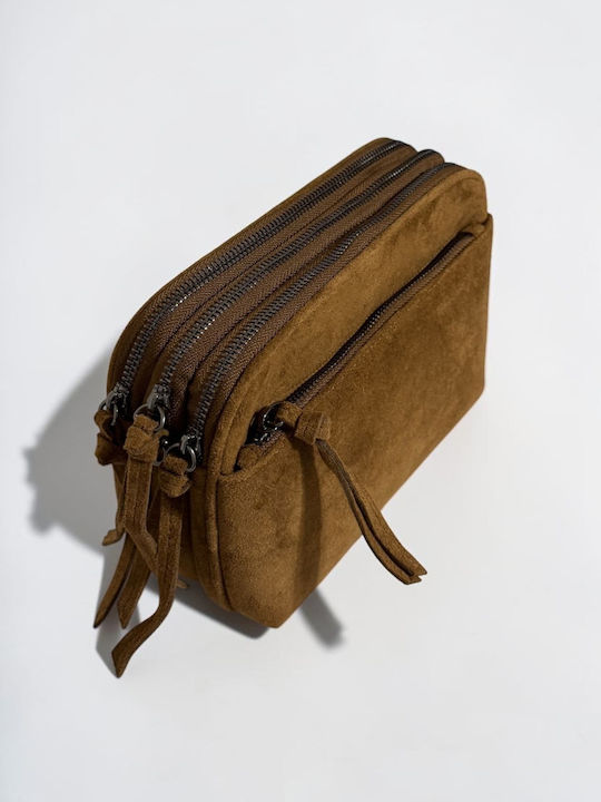 Women's Crossbody Bag Suede Brown