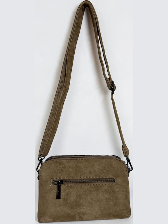 Armonia Women's Suede Crossbody Bag Beige