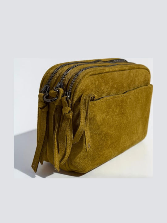 Women's Crossbody Bag Suede Mustard