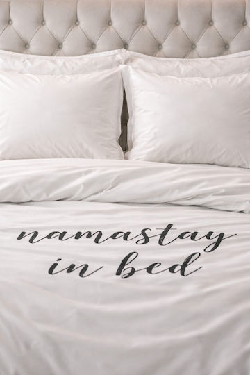 Sleeptime Подредба Пликове За Завивки 200x220см Двойна С 2 Калъфки За Възглавници Бели