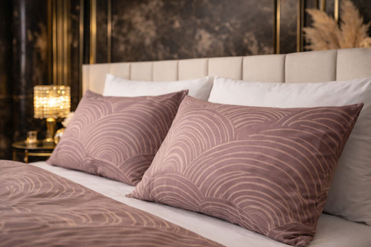 Sleeptime Подредба Плик За Завивка 100% Памук 200x220см Двойна с 2 Калъфки За Възглавници Лилави