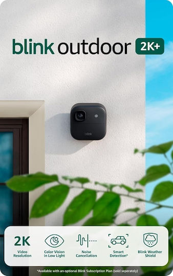 Blink Outdoor-Überwachungssystem 2K+ mit 2 drahtlosen 4-MP-IP-Kameras und Steuerzentrale
