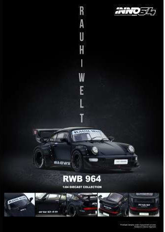 Μοντέλο Αυτοκινήτου Porsche Rwb 964 Black 1:64 Inno64