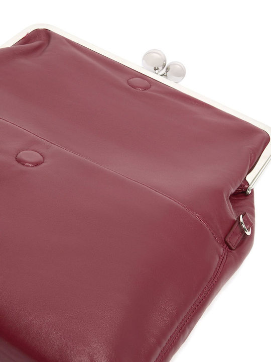 Bordeauxfarbene Damen-Schulter-/Rucksacktasche aus Leder