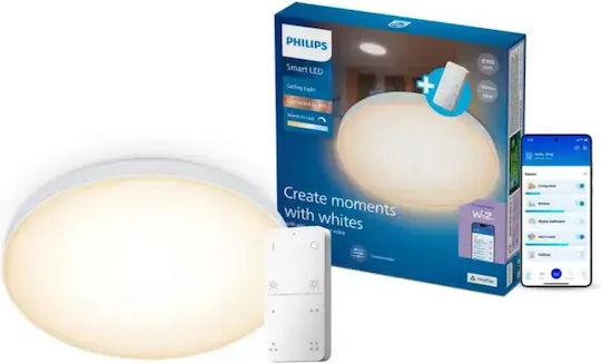 Smart LED Плафониера 18 W 1800 lm CCT 2700–6500 K Wi-Fi Bluetooth Ø30 cm IP20 Бяла 929004916921 Philips 929004916921 Smart LED Плафониера 18 W 1800 lm CCT 2700–6500 K Wi-Fi Bluetooth Ø30 cm IP20 Бяла 929004916921 Philips 929004916921