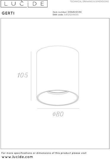 Lucide Lightning Φωτιστικό Πλαφονιέρα 10.5εκ. Lucide Lightning Φωτιστικό Πλαφονιέρα 10.5εκ.
