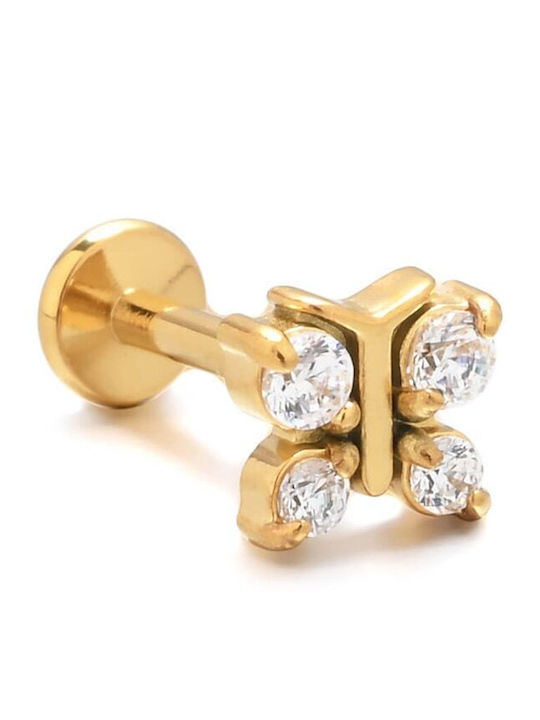Asimi Body Piercing Обеца Барче от Позлатена Стомана