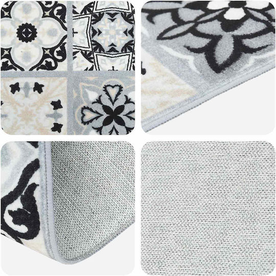 vidaXL Oriz Runner Rug Grey and Black 80x250cm