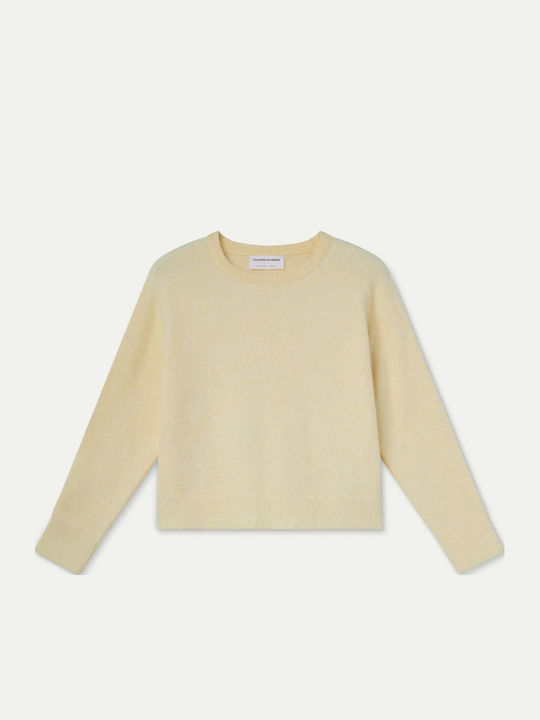 Γυναικείο Μακρυμάνικο Πουλόβερ Μάλλινο Light Yellow