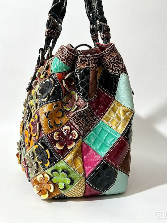 Multicolour Leather Women's Shoulder Bag