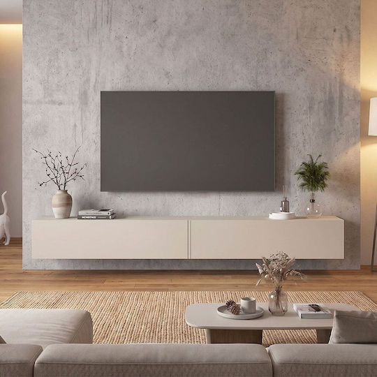 Espanse TV Stand in Metal & Wood Beige L241.8xW31.7xH30cm