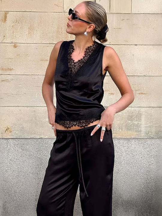 Chicret Set De Pijama De Iarnă Pentru Femei, Negru