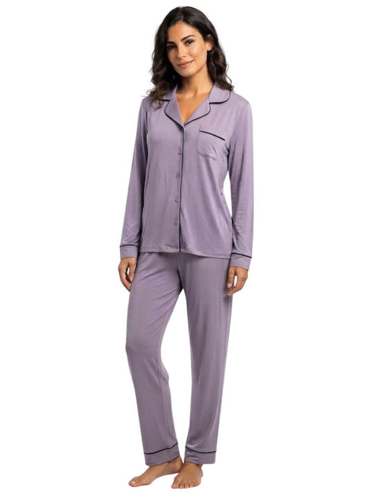 Lovelx Homewear Winter Women’s Lilac Pajama Set