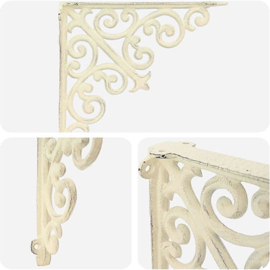 vidaXL Heavy-Duty Shelf Bracket in Stainless Steel, White, 140x140mm, 12 pcs 42038816