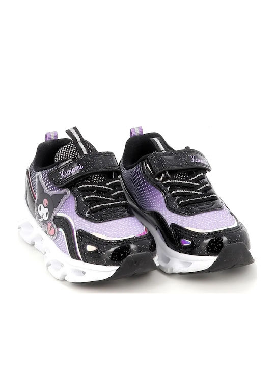 Disney Hello Kitty Kuromi Kids Sneakers with Hoop & Loop Closure & with Lights Black HK009375