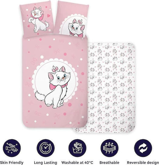 Disney Aristocats Marie Cat Bettwäsche-Set für das Babybett Rosa