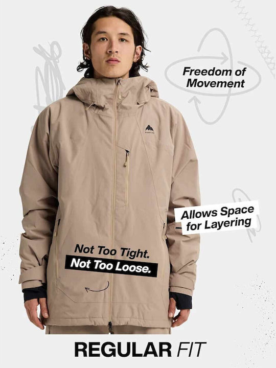 Burton Reserve 302411027O Ανδρικό Μπουφάν Gore-Tex για Σκι & Snowboard Γκρι