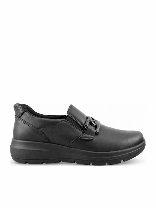 Leather Women's Moccasins in Black