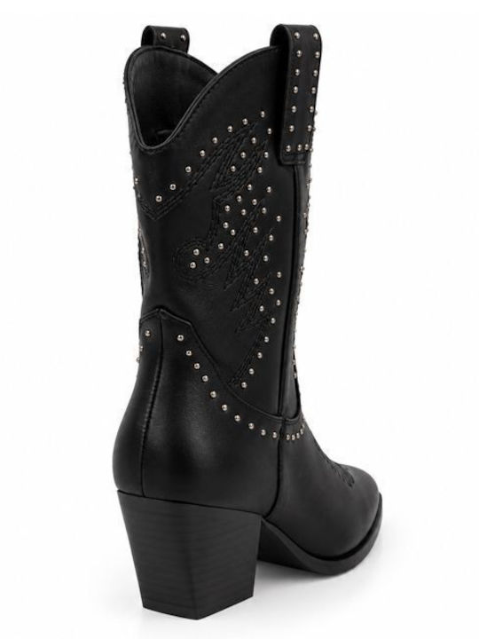 Damen-Cowboy-Stiefel Schwarz