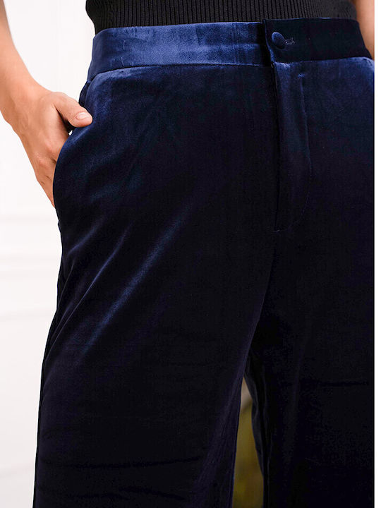 Damen Samtpantalon Blau