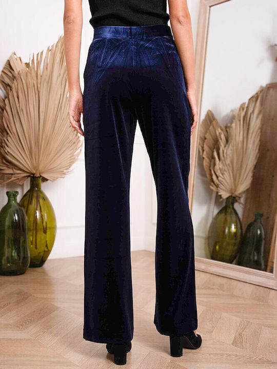Damen Samtpantalon Blau