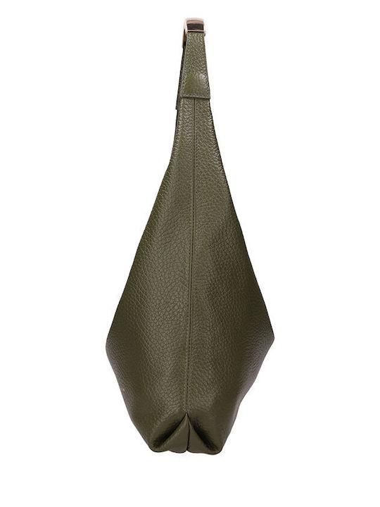 Khaki Leather Women’s Shoulder Bag