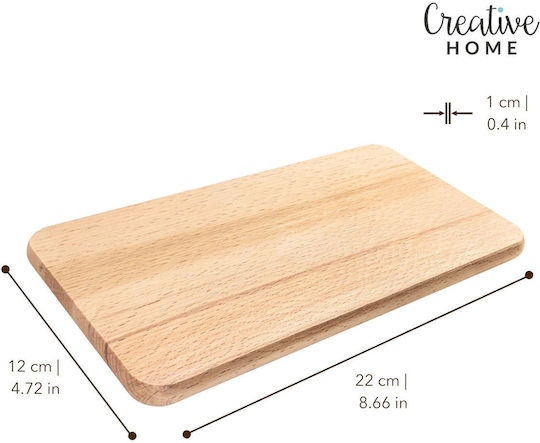 Creative Set de 10 Bucăți de Tocătoare din Lemn Bej 22x12 cm