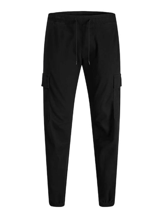 Jpstkane Dylan Cargo-Hose für Herren, elastisch, Relaxed Fit, Schwarz