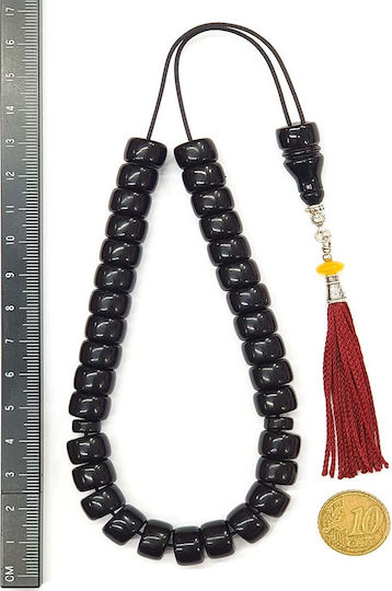Roloi Komboloi Worry Beads with 33 Mastic Beads, 33 cm Long, Blue