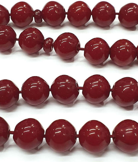Roloi Komboloi Worry Beads with 33 Mastic Beads, 42 cm Long, Red